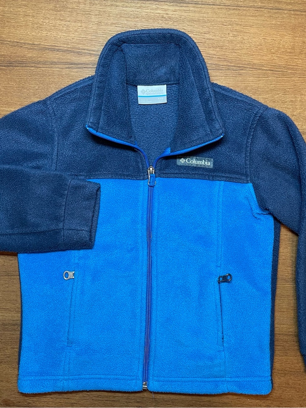 Columbia Kids Navy and Bright Blue Full-Zip Fleece Jacket